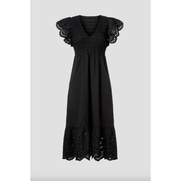 Rails Black Clementine Eyelet Midi Dress Sz XL - Picture 3 of 7